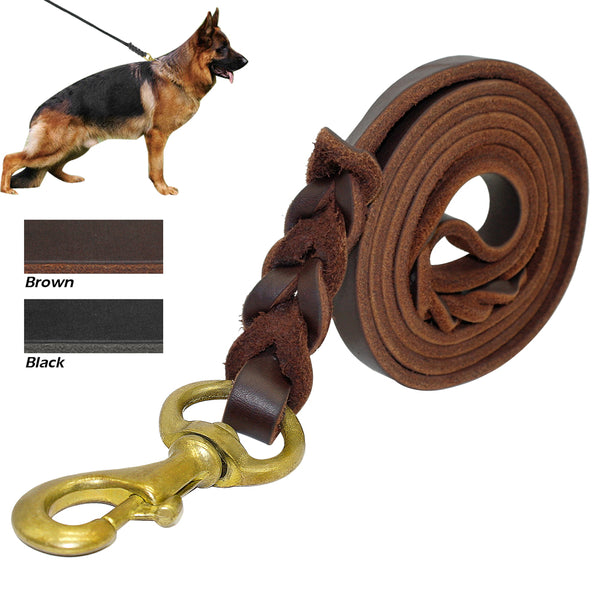 Braided Leather Walking Leash