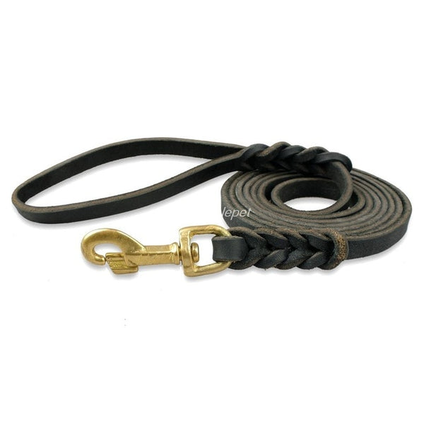 Braided Leather Walking Leash